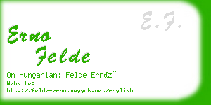 erno felde business card